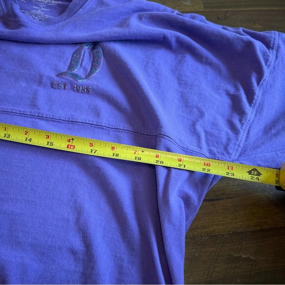 Disney Spirit Jersey Purple Glitter Disneyland Resort S Flawed Oversized - Picture 7 of 13